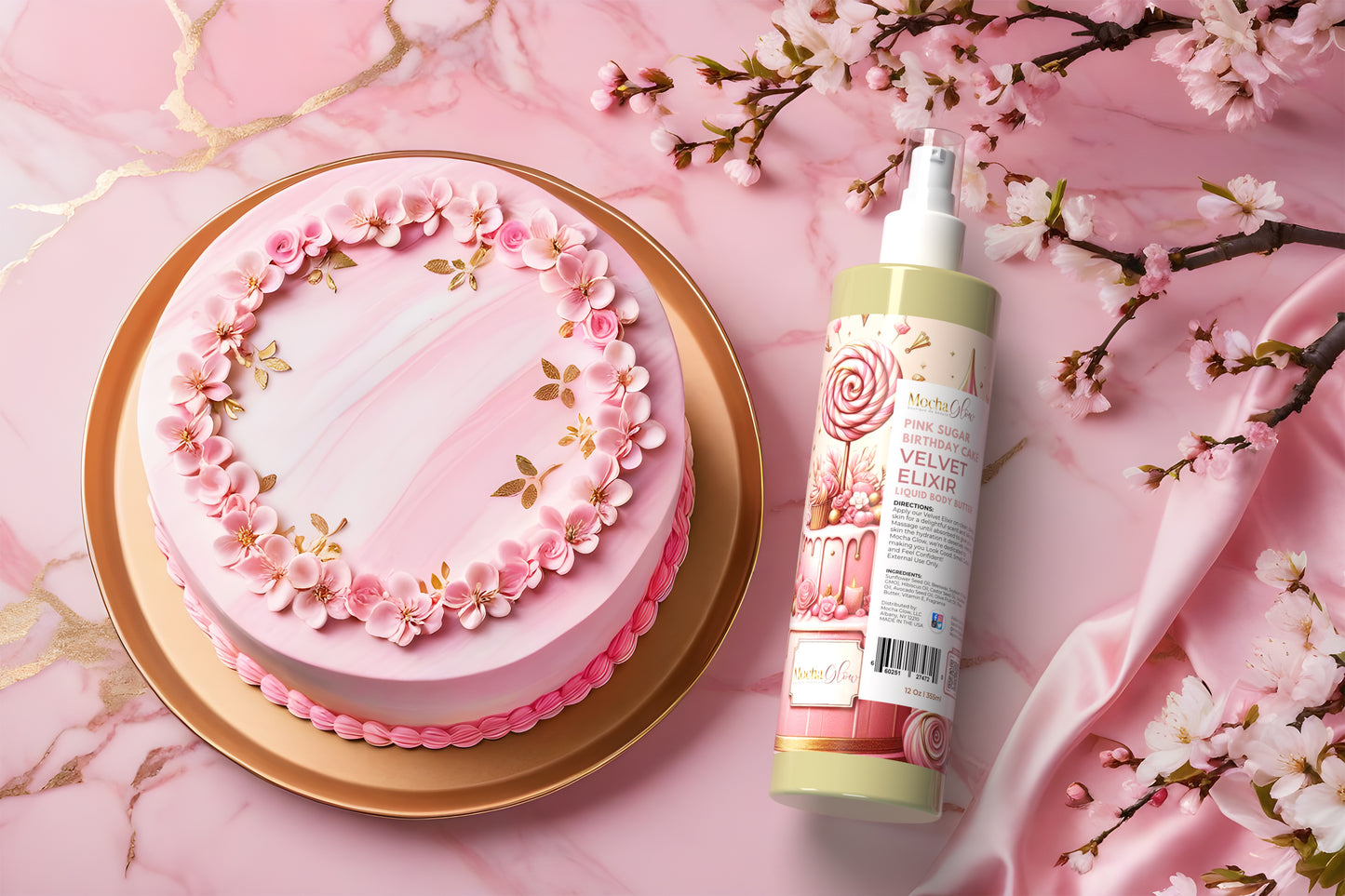 Velvet Elixir | PINK SUGAR BIRTHDAY CAKE | Liquid Body Butter